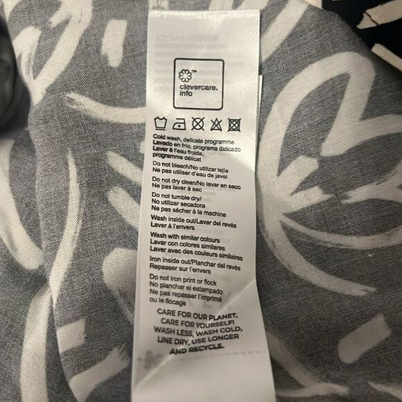 SKFK Asune Black White Garden Print Button Front L/S Viscose Shirt NWT - Picture 10 of 11